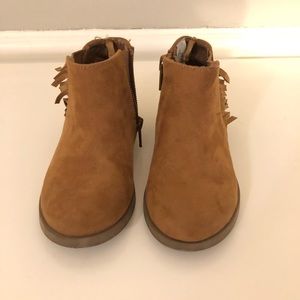 Old Navy Faux Suede Brown Fringe Boot - 8 Toddler